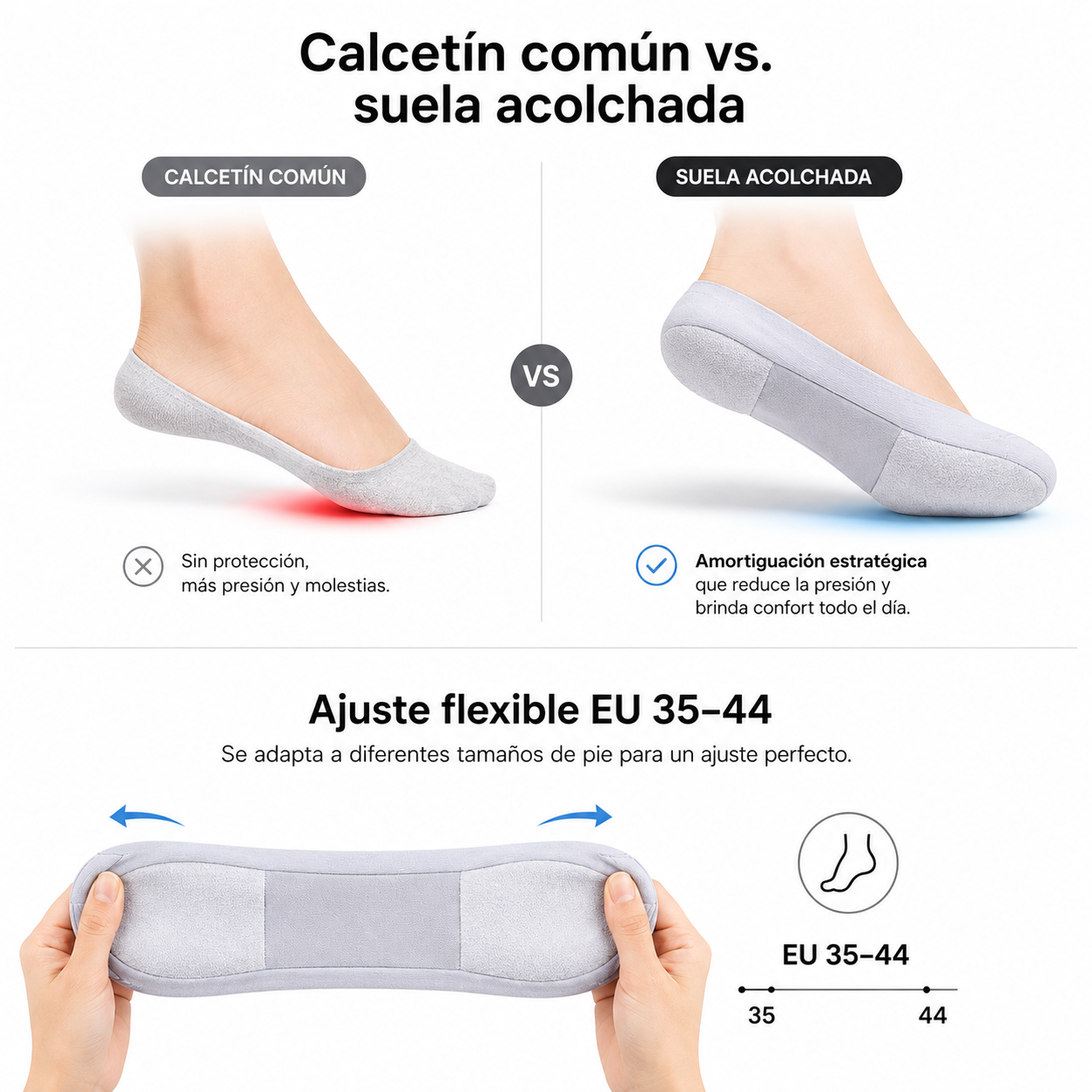 Medias con Almohadilla para Aliviar el Dolor de Pies